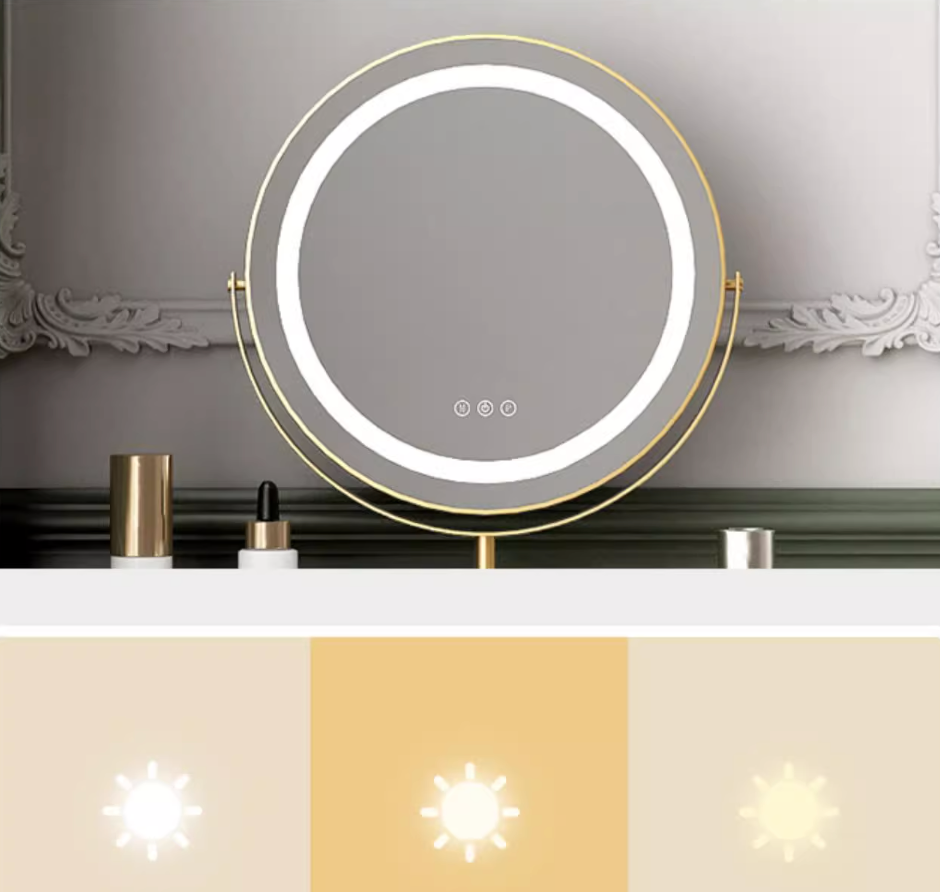  Nordic corner dressing table with chair and illuminated mirror 