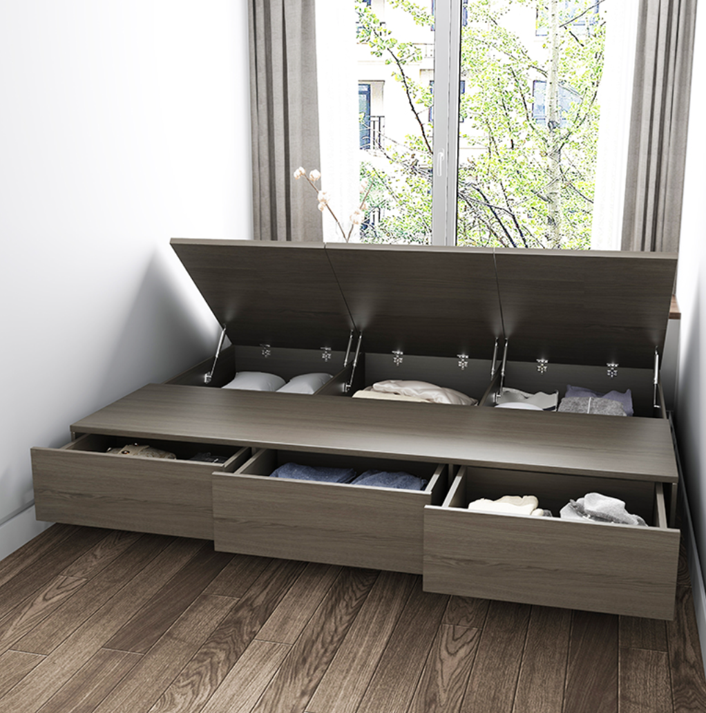  سرير مودرن مع خزانة ملابس ومكتب مدمج - أثاث ذكي من KS-Furniture 