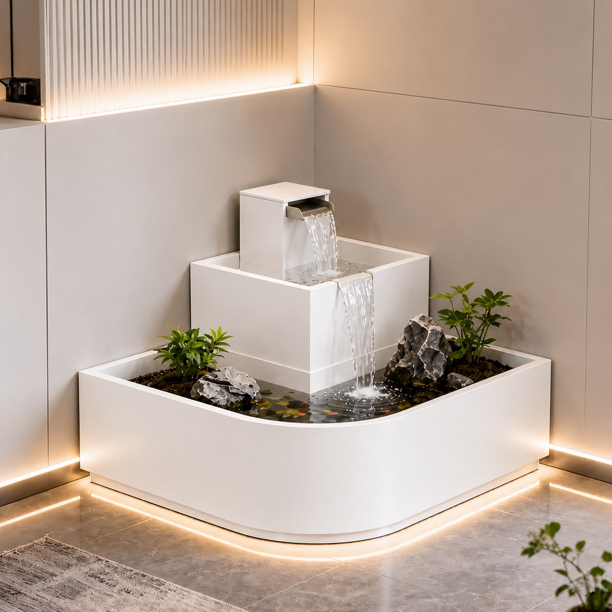  Elegant Luminous Corner Fountain 