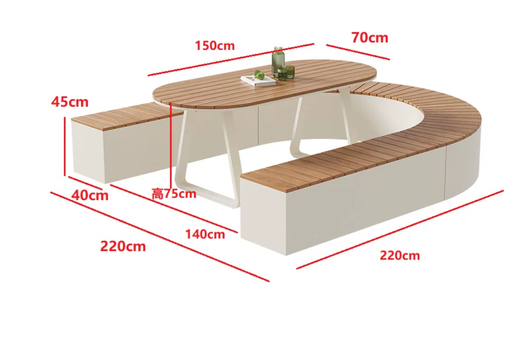  Goba integrated and modern chair and table 