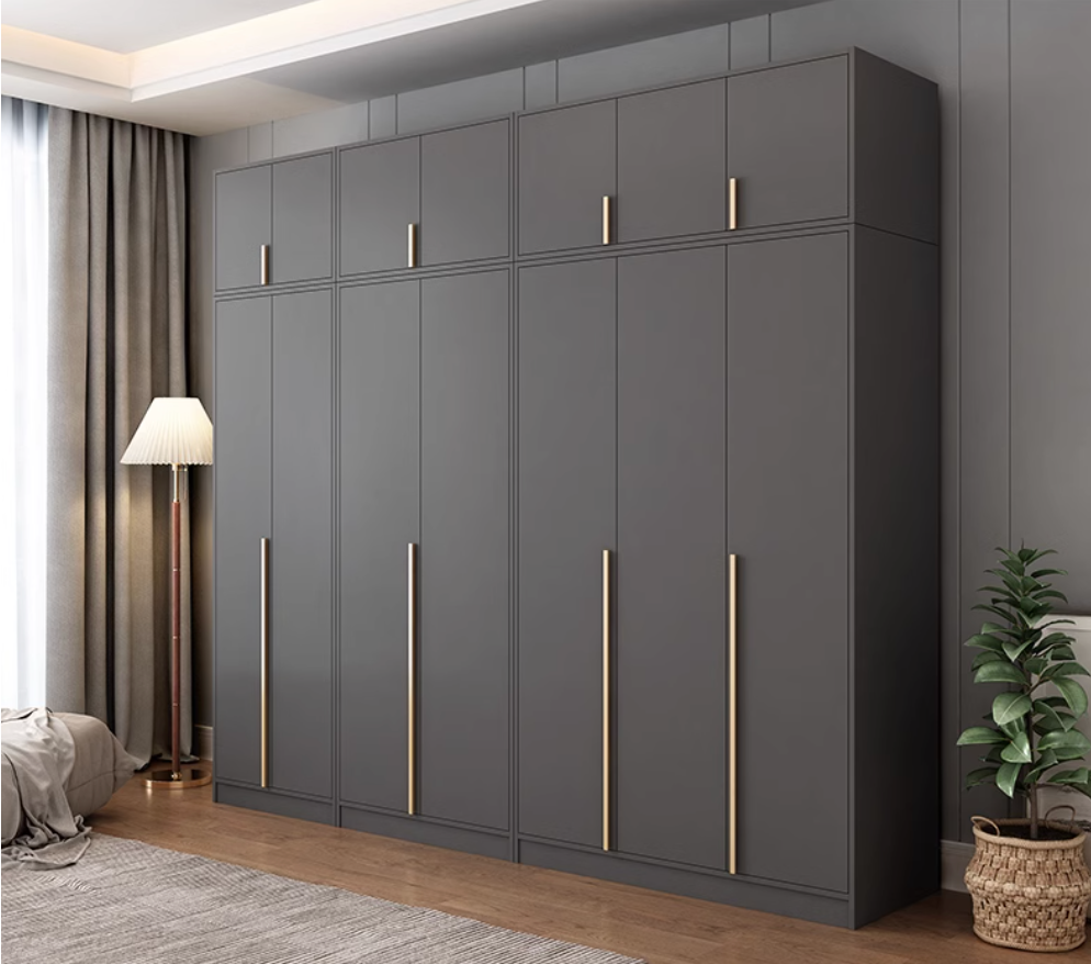  خزانة ملابس مودرن خشب بملحق علوي إضافي - دولاب ملابس كبير من KS-Furniture 
