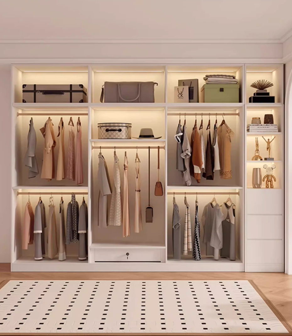  Luxurious modern wardrobe with a glass door design 