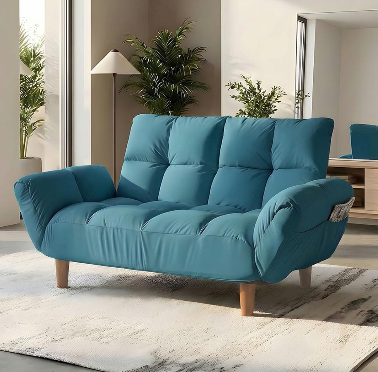  Folding sofa that converts into a bed with adjustable armrests (Delivery within 3 working days in Riyadh) 