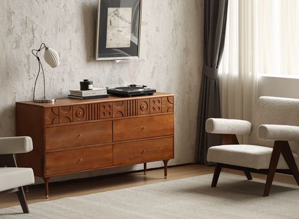  Carved chest of drawers 