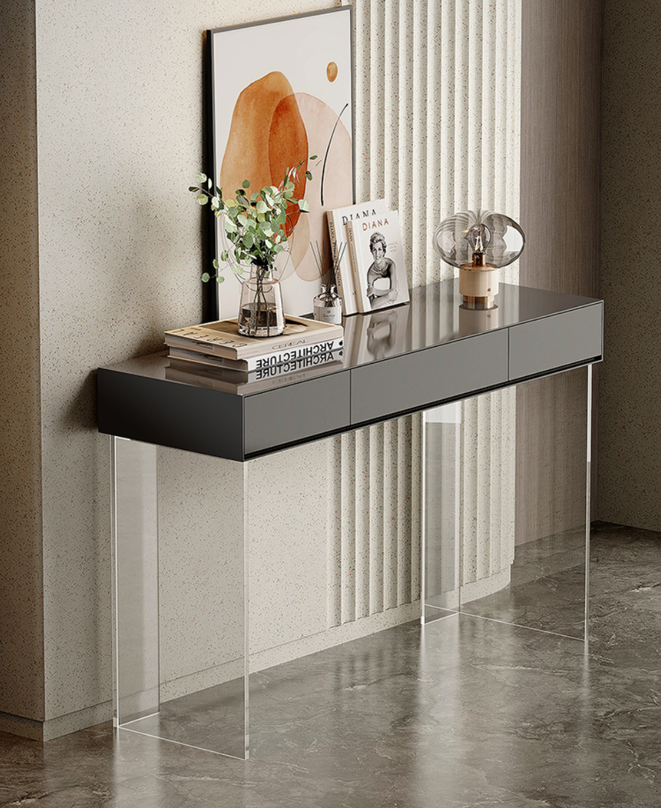  SOMPOK Console, wood and acrylic. 