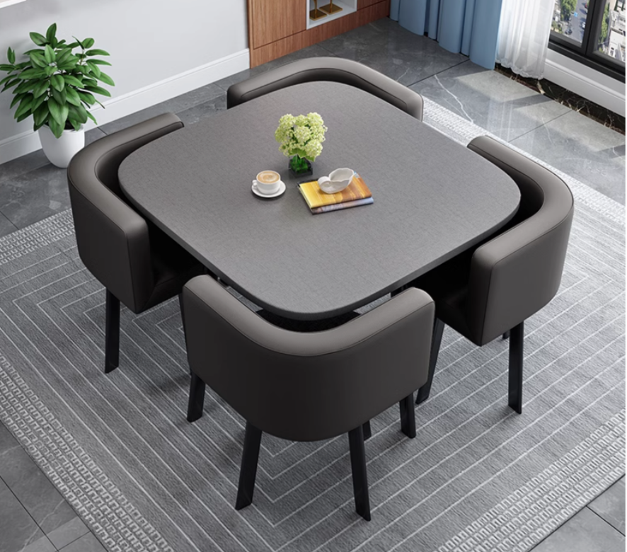  Built-in dining table with 4 chairs 