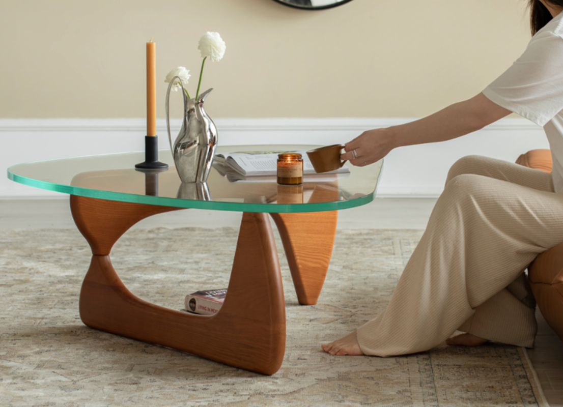  Table with wooden base 