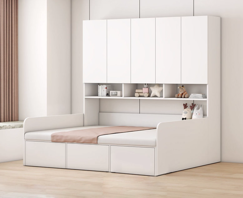  Built-in bed with multi-functional wardrobe 