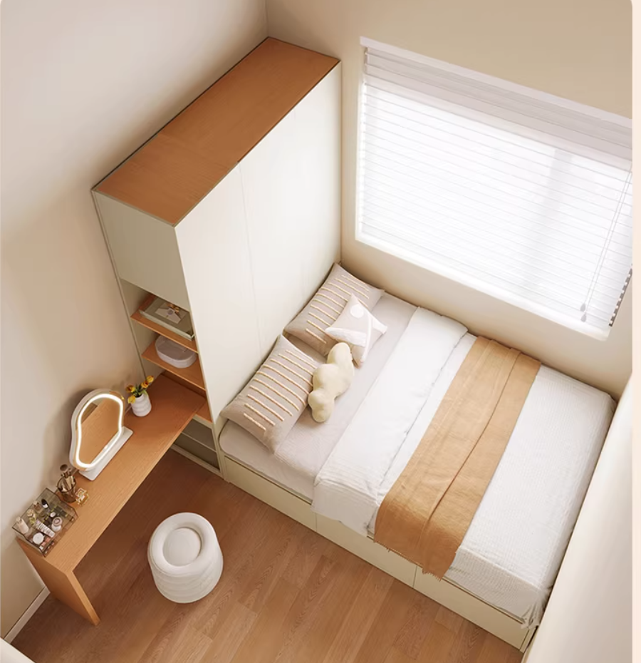 Bed with wardrobe and desk 