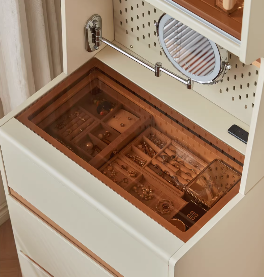  Compact dressing table with chair and illuminated mirror 