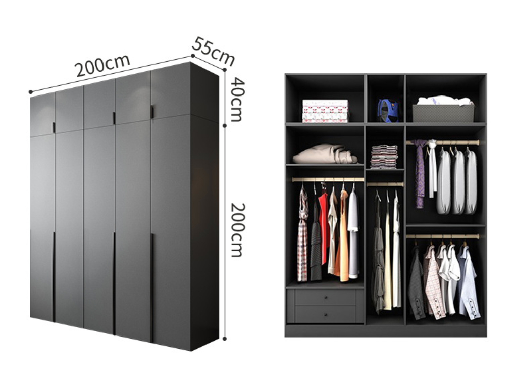  خزانة ملابس زاوية L مودرن واسعة - دولاب ملابس زاوية من KS-Furniture 