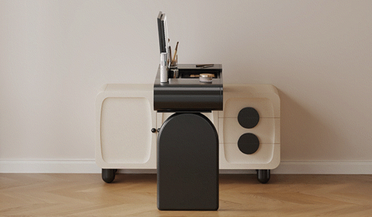 Dressing table with drawers and a hidden folding mirror 