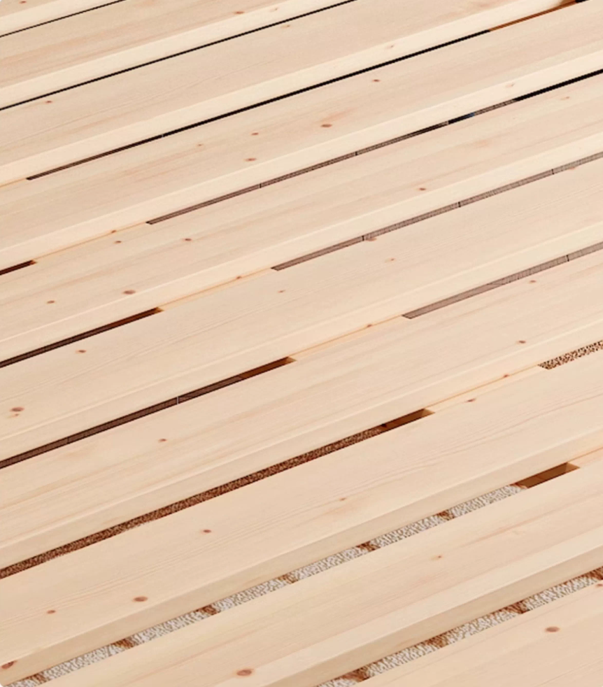  Wooden bed with rattan fabric 