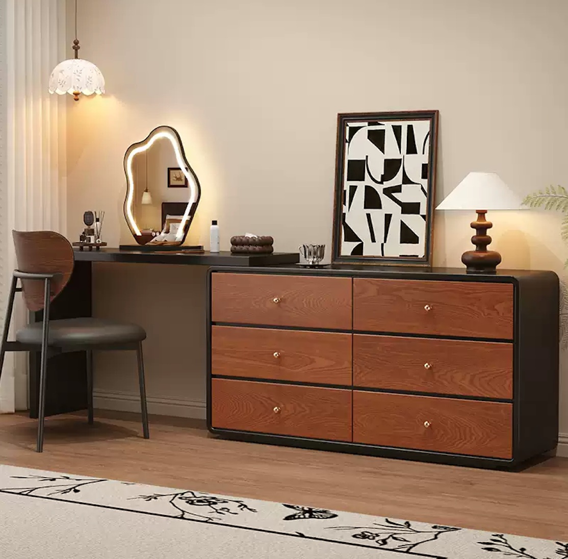  Dressing table with chair and mirror 