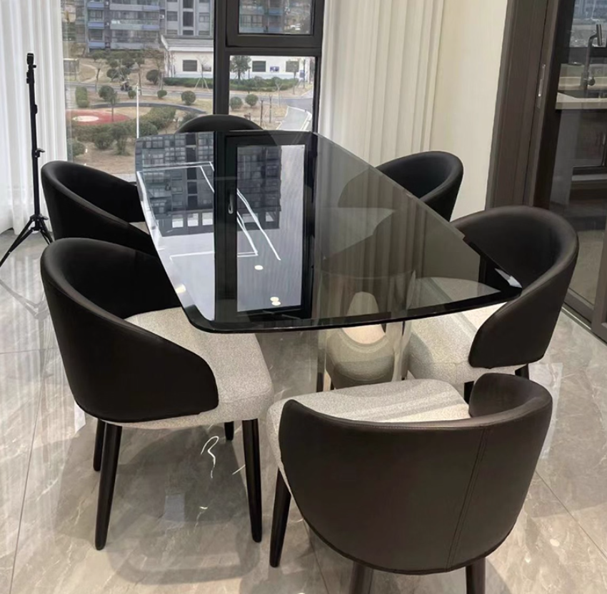  Glass dining table 