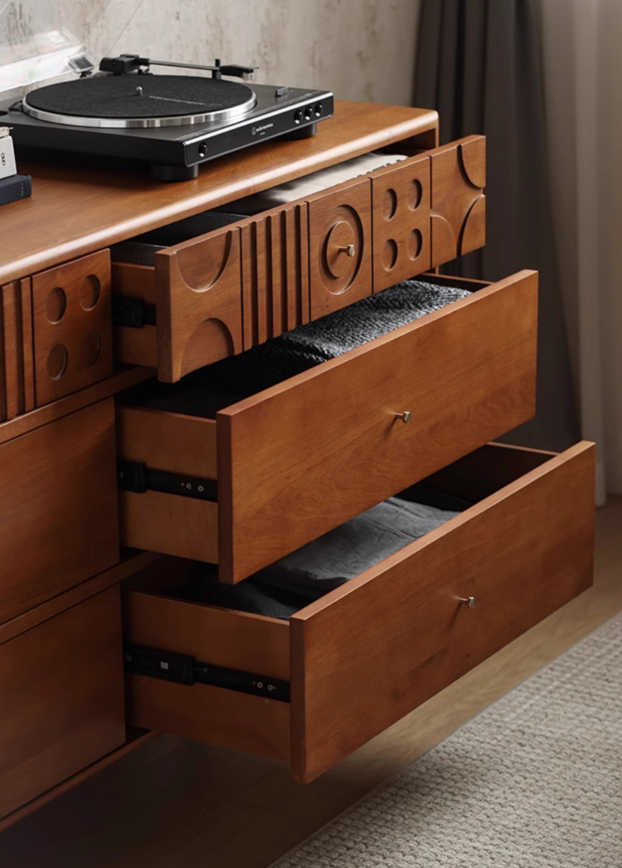  Carved chest of drawers 