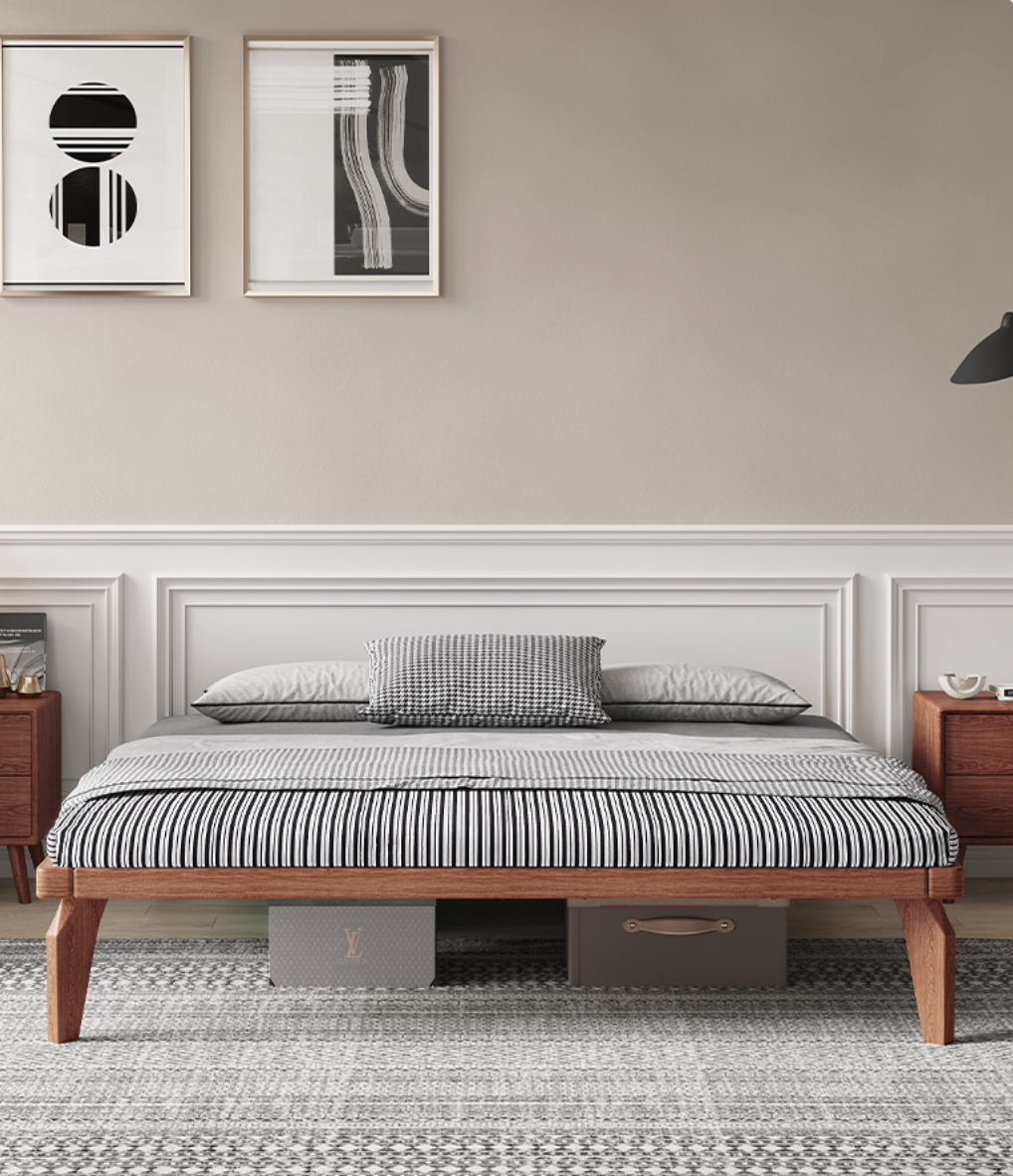  Bed with two bedside tables 