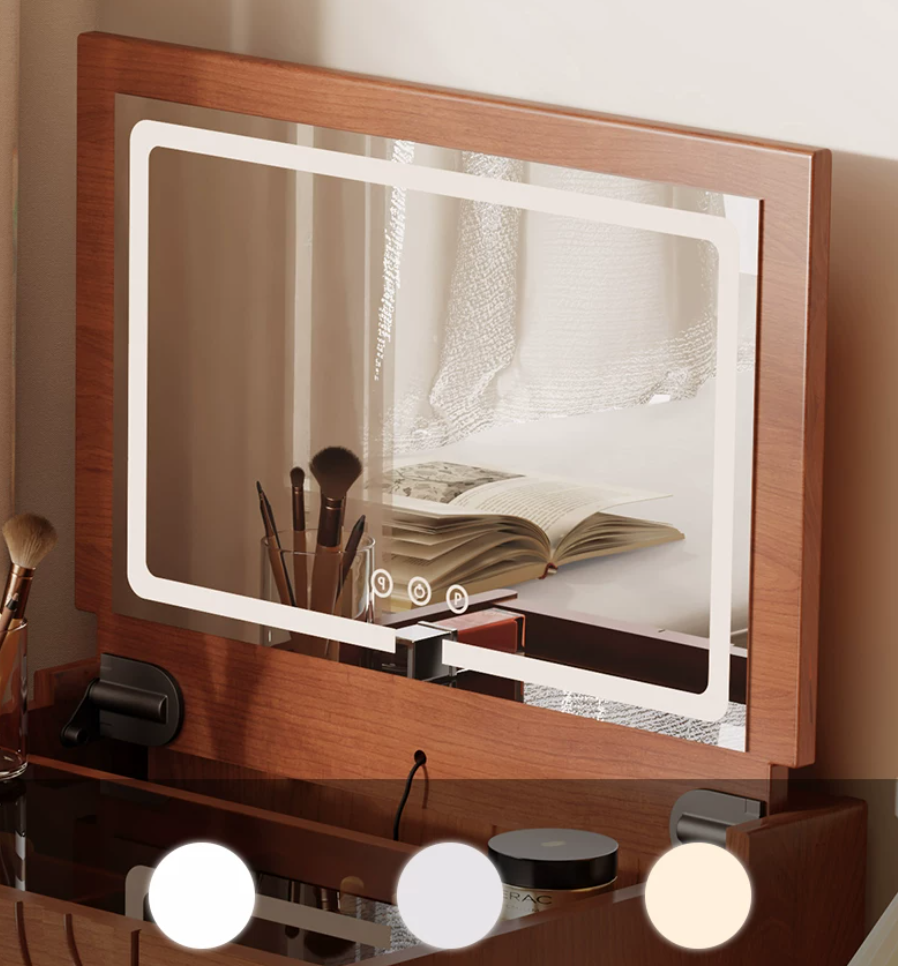  Decorative table and small makeup cabinet with wooden designs 