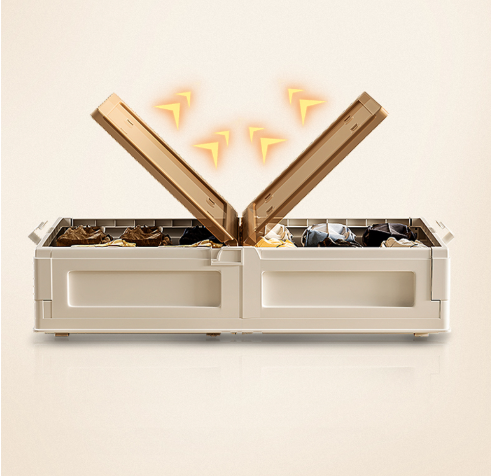  Storage box with foldable pulley 