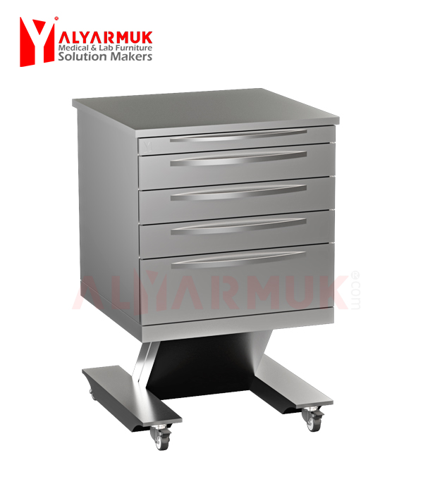 MT3100 Stainless Steel 5-Drawer Wheeled Mobile Cabinet