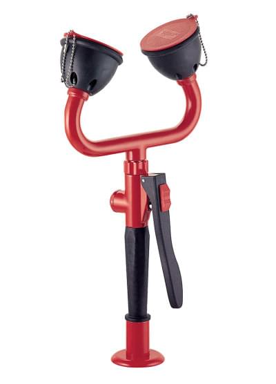 Italian made emergency eye shower with operating valve