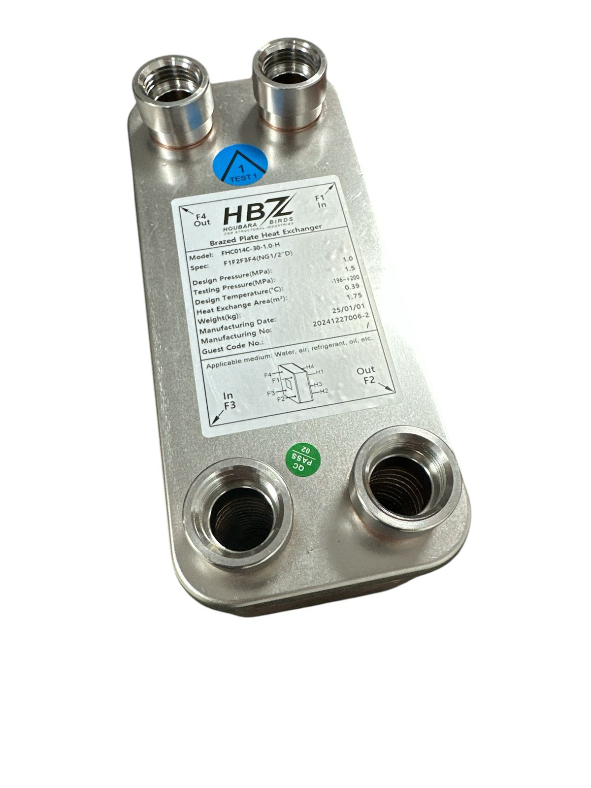 مبادل حراري HBZ ذات صفائح FHC014C-30-1.0-H