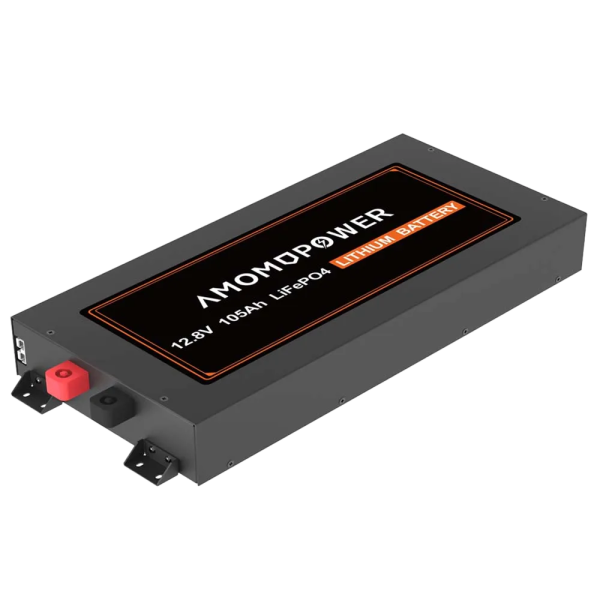 بطارية ليثيوم نحيفة AMOMPOWER 105AH 12V