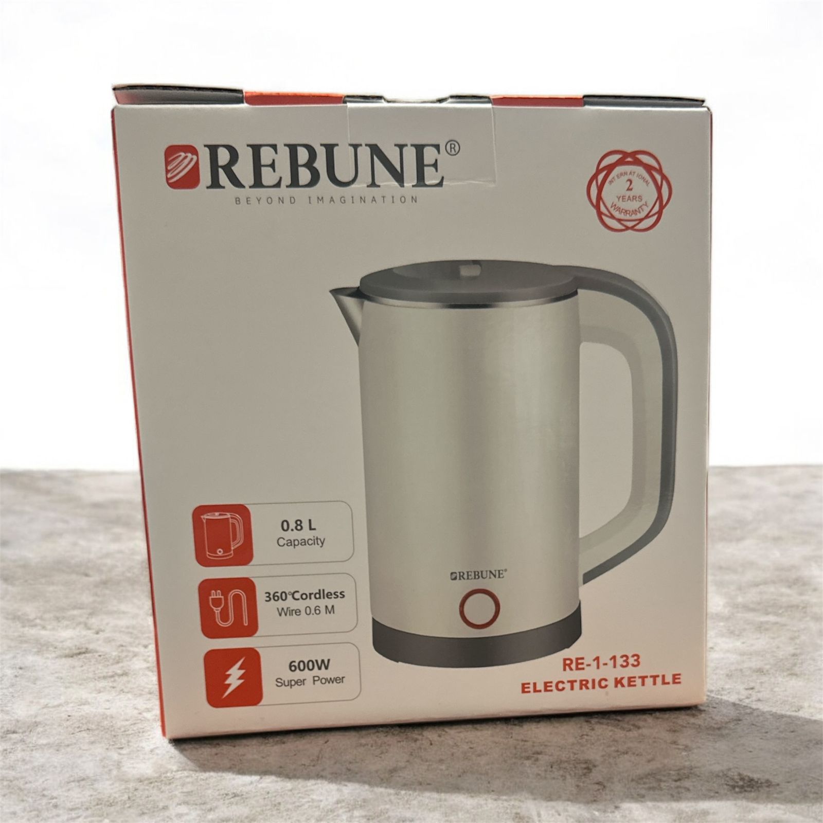 غلاية كهربائية (RE-1-133WHITE) 600W - 0.8L