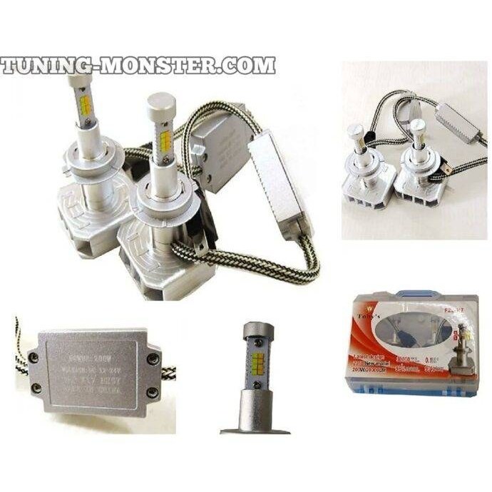 لمبة ليد سيارة 200 وات أصفر وأبيض توبيز Toby's F22 H7 Base Type LED Headlight