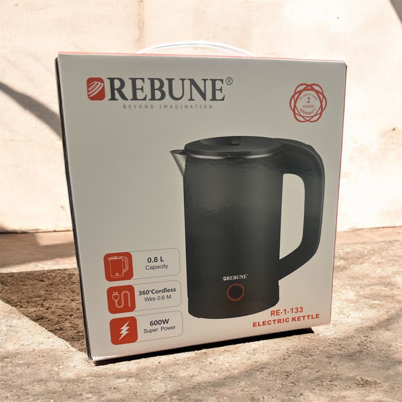 غلاية كهربائية (RE-1-133BLACK) 600W - 0.8L