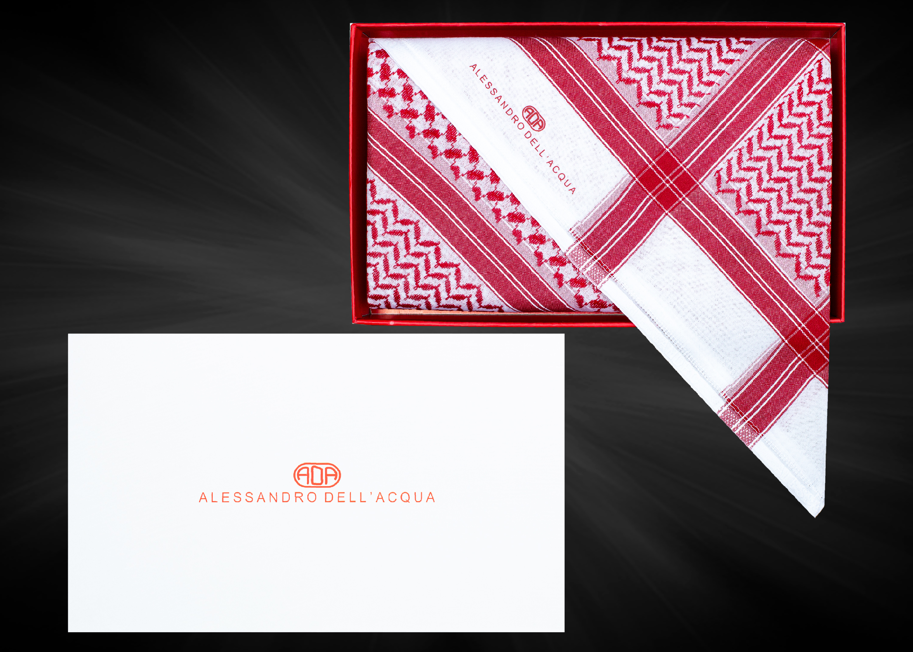 شماغ ALESSANDRO DELL ' ACQUA AN-R بلون احمر نقي