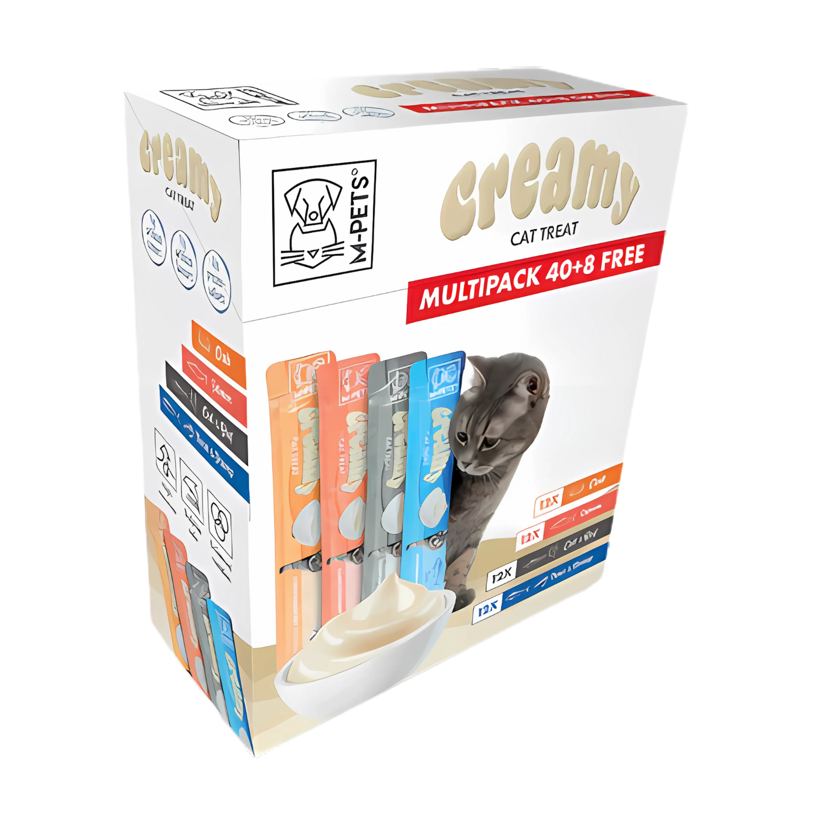 M Pet Cat Treats Assorted Flavors 48 Pieces