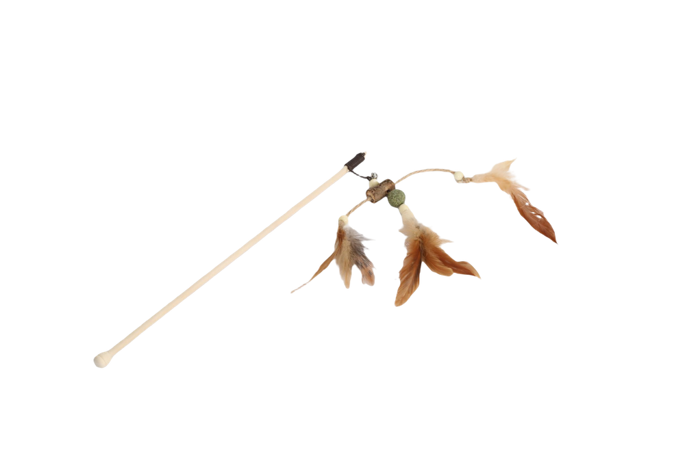 Matatabi and Catnip Fishing Rod with Feathers And Bell for Cats - WY-D017