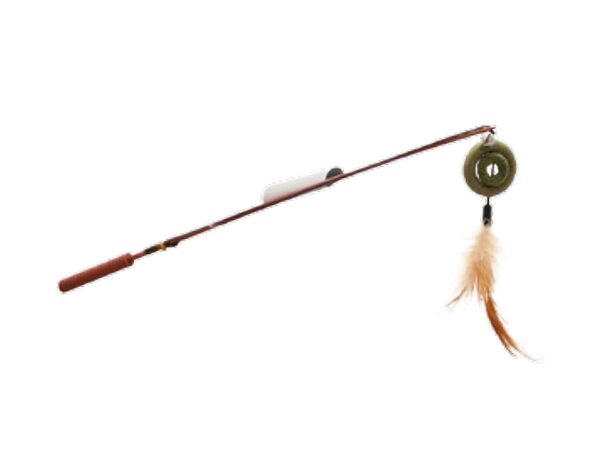 Cat Herb Feathered Catnip Ring Fishing Rod - WY-D039