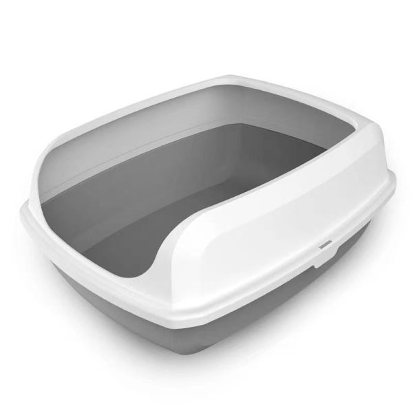 Open Cat Litter Box, Cat Excrement Training Sand Litter Box with Scoop for Pets - 56*42*23.5cm 
