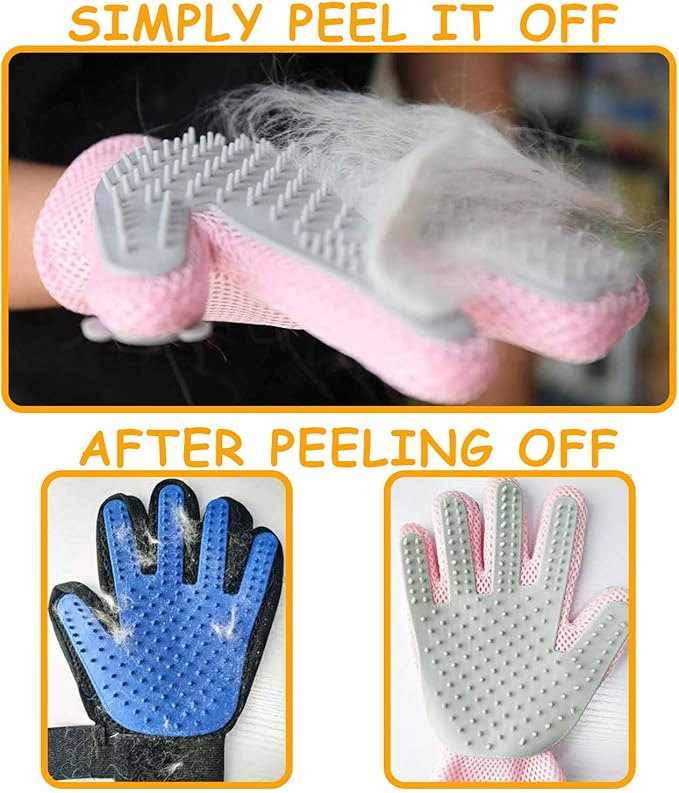Pet Grooming Gloves Hair Removal for Cats Dogs