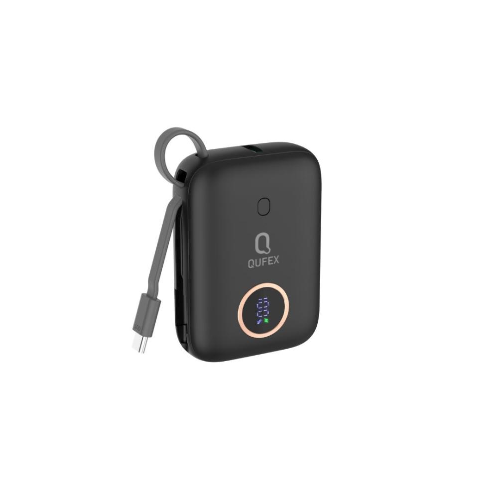 شاحن متنقل PD بسعة 10000mAh من QUFEX - أسود - صورة 2