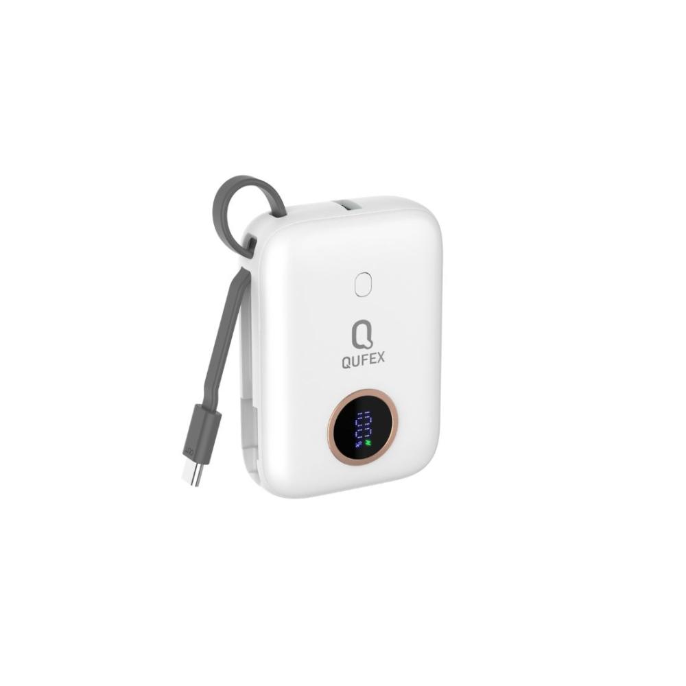شاحن متنقل PD بسعة 10000mAh من QUFEX - أبيض - صورة 2