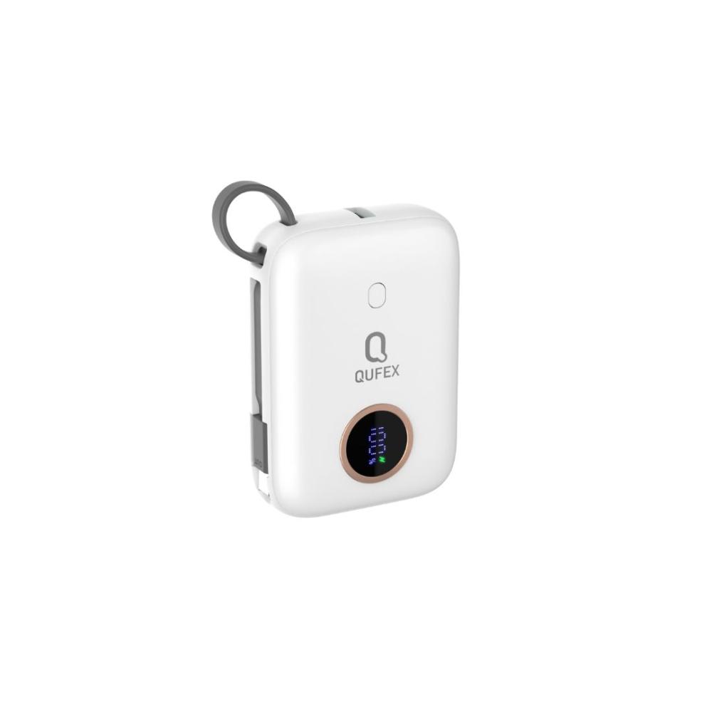 شاحن متنقل PD بسعة 10000mAh من QUFEX - أبيض - صورة 4