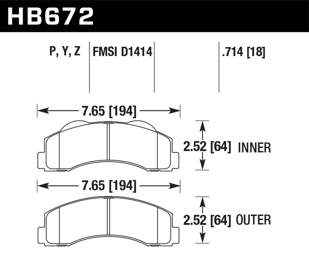  فحمات سيراميك أمامية فورد F-150 مكينة 5.0 لتر  2011 الى 2020 من هوك HAWK 