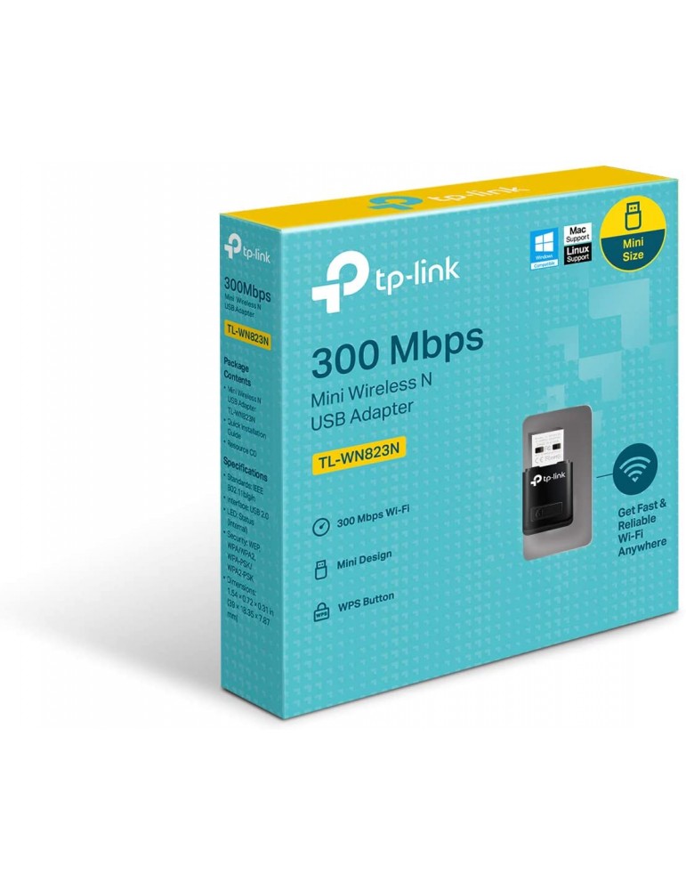 تي بي لينك TL-WN823N محول USB صغير لاسلكي N بسرعة 300 ميجا بت في الثانية