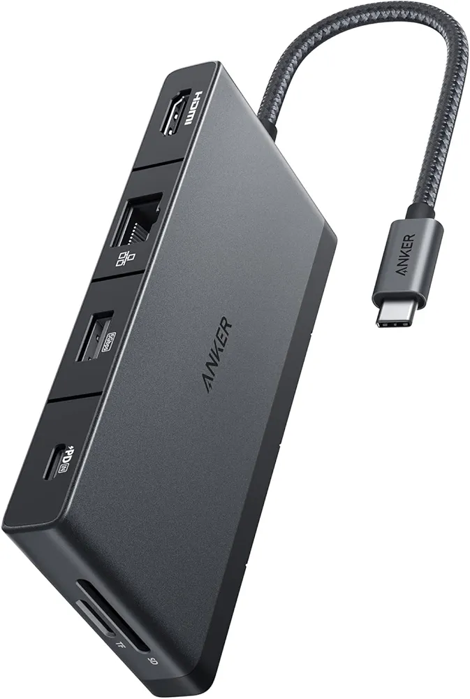 انكر موزع 522 USB-C A8373H11 فتحة بطاقة مايكرو SD بقوة 100 واط 9 في 1 - اسود