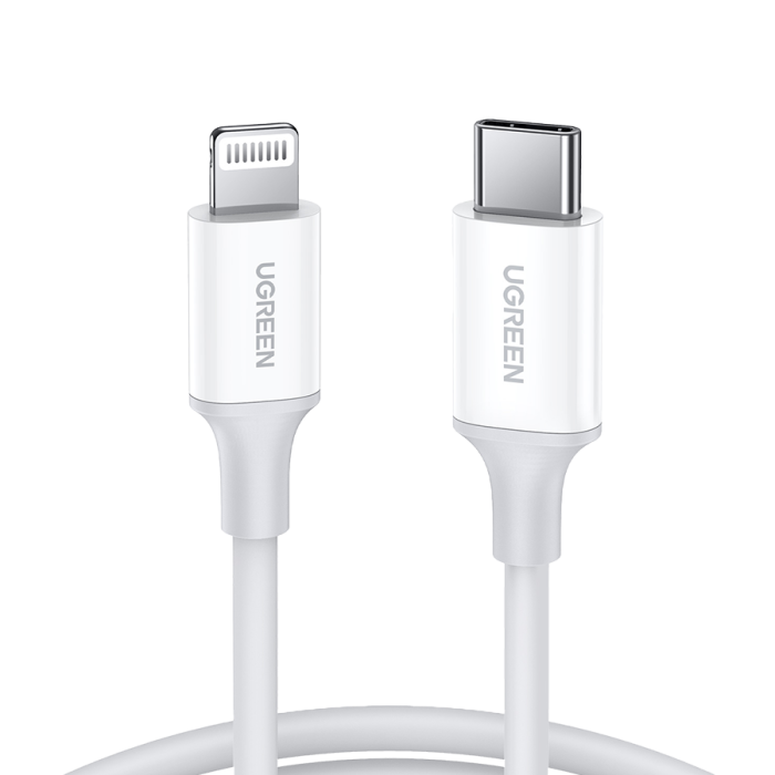 سلك شاحن يوجرين USB-C إلى آيفون بطول 1 م - أبيض