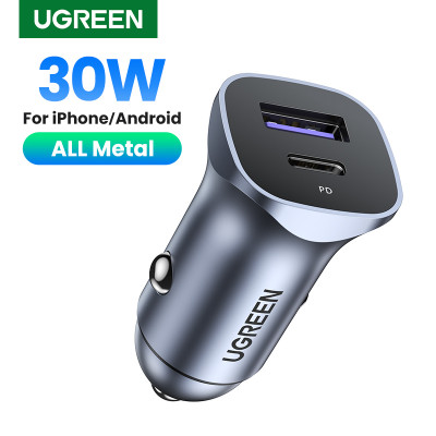 UGREEN شاحن سيارة 30 واط ، شحن سريع