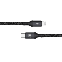 سلك شاحن موماكسType-C إلى ايفون قماشي بطول 2.2 م - اسود
