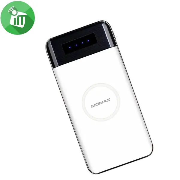 موماكس باور بانك 10000 مللي امبير iPower AIR مع الشحن اللاسلكي - ابيض