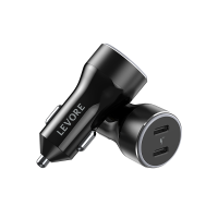 شاحن سيارة ليفوري 66 واط منفذين USB-C PD - أسود