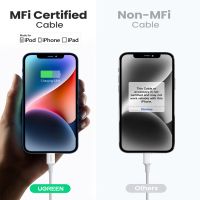 سلك شاحن يوجرين USB-C إلى آيفون بطول 1 م - أبيض