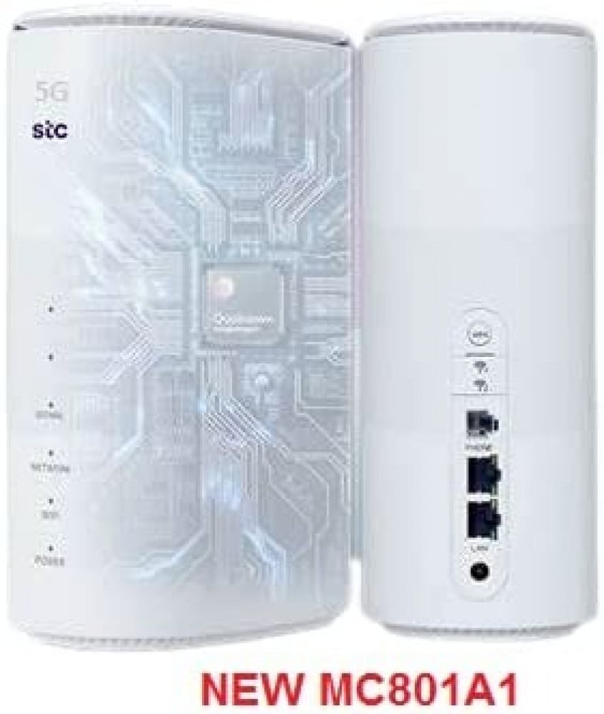 STC راوتر الجيل الخامس 5G MC801A WI-Fi6 AX1800 من زد تي اي يدعم جميع الشبكات - أبيض 