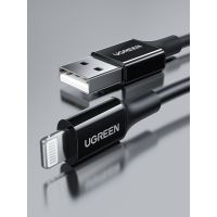 سلك شاحن يوجرين USB إلى آيفون بطول 2 م - أسود
